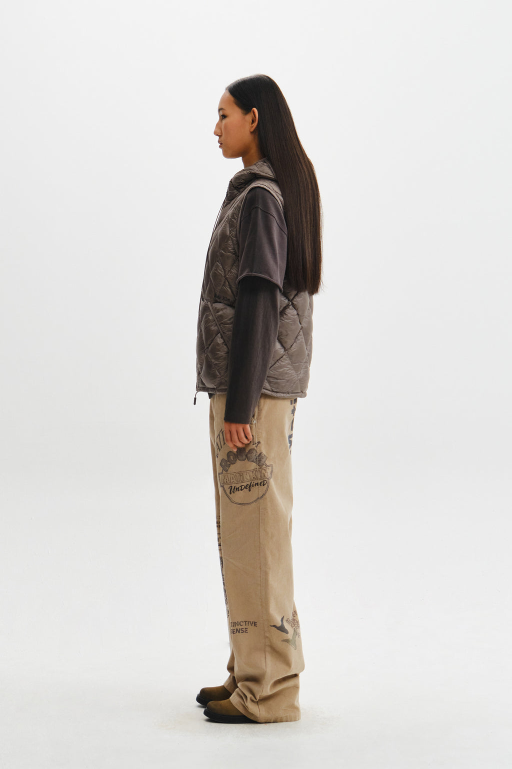 Matin Kim - Mix Quilted Light Down Vest (Grey) product image 9 | TRAB K-Fashion Australia