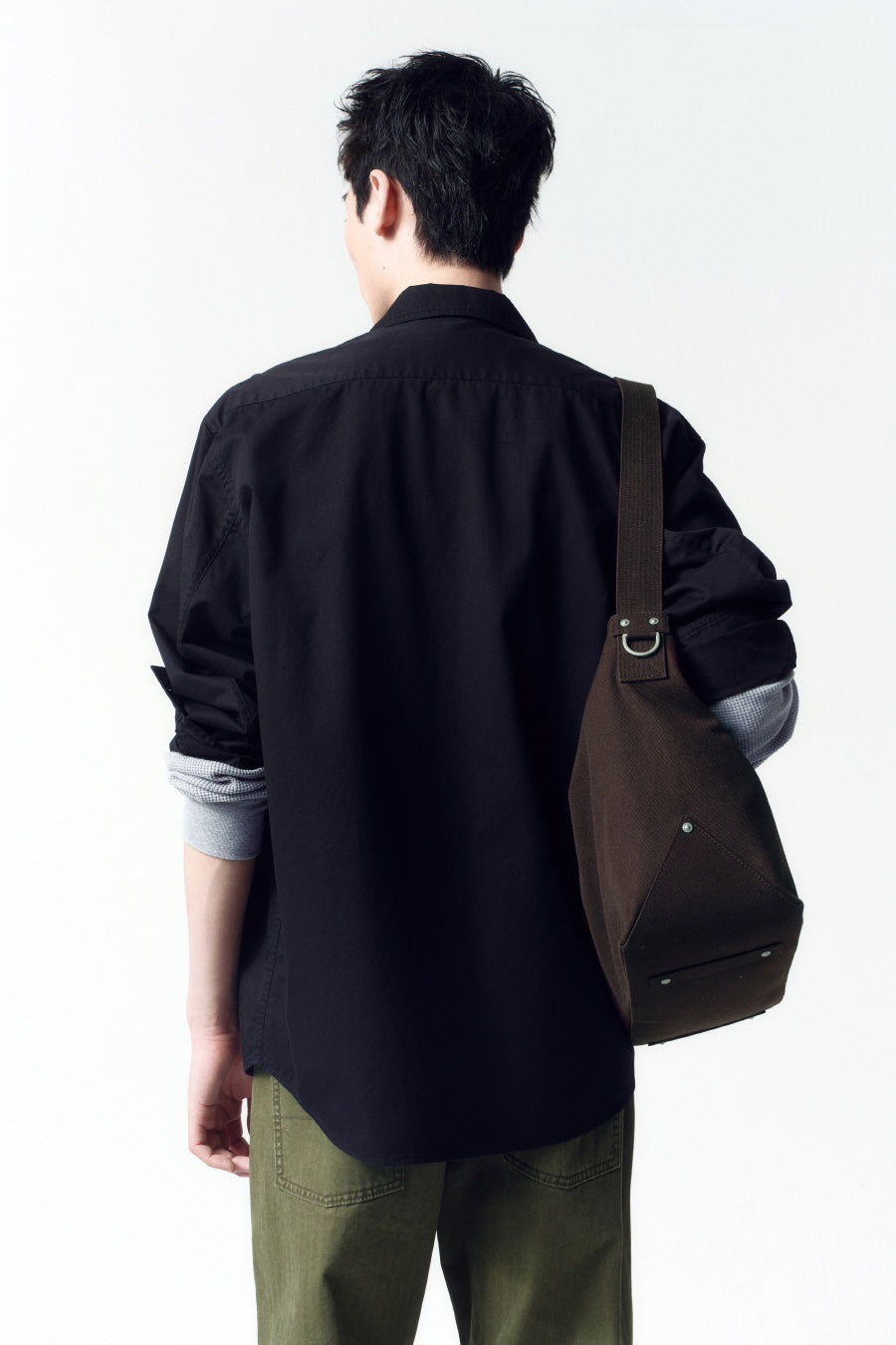 Insilence - Washed Cotton CPO Shirt (Washed Black) product image 5 | TRAB K-Fashion Australia
