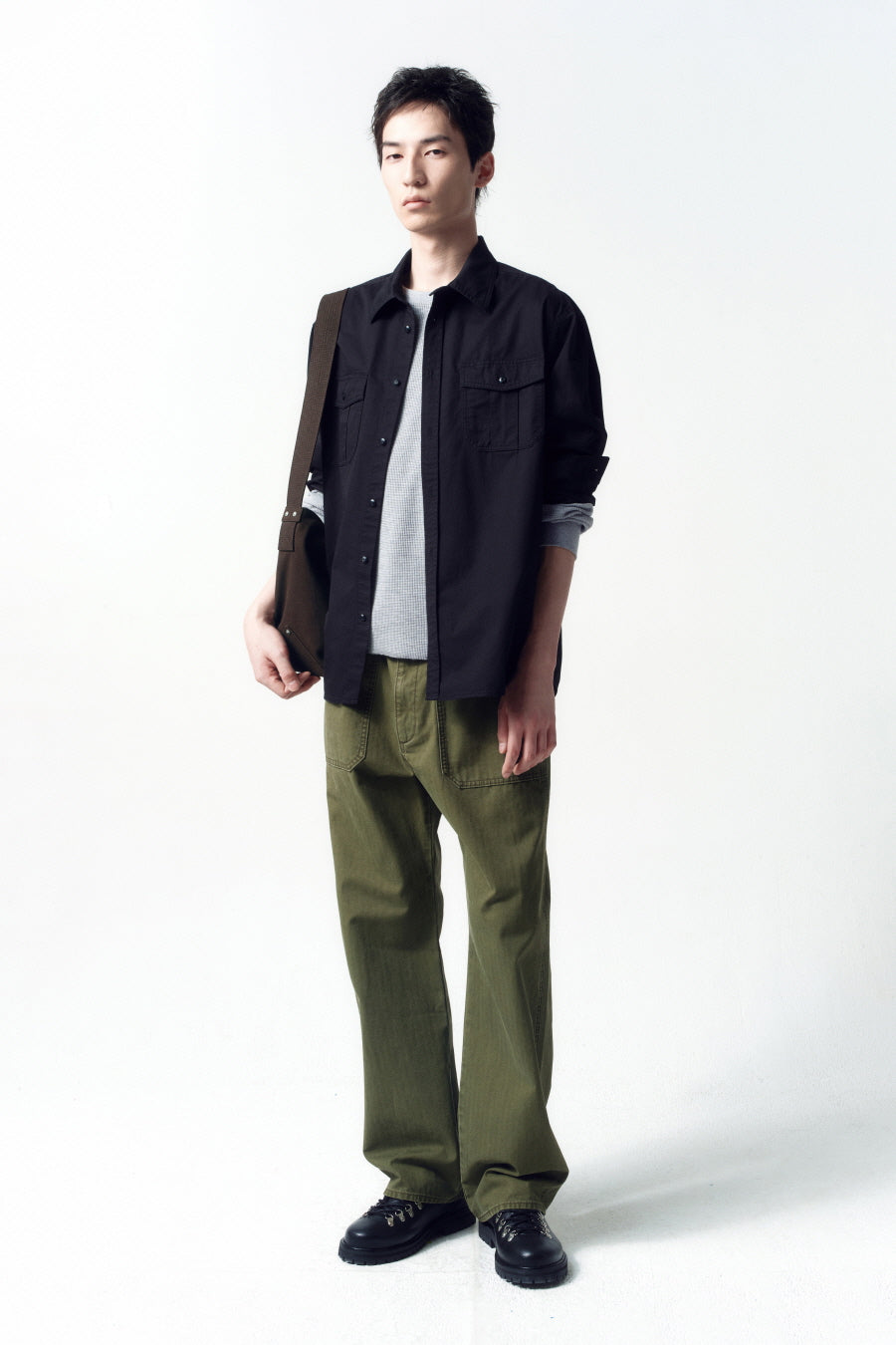 Insilence - HBT Baker Pants (Olive Drab) product image 4 | TRAB K-Fashion Australia