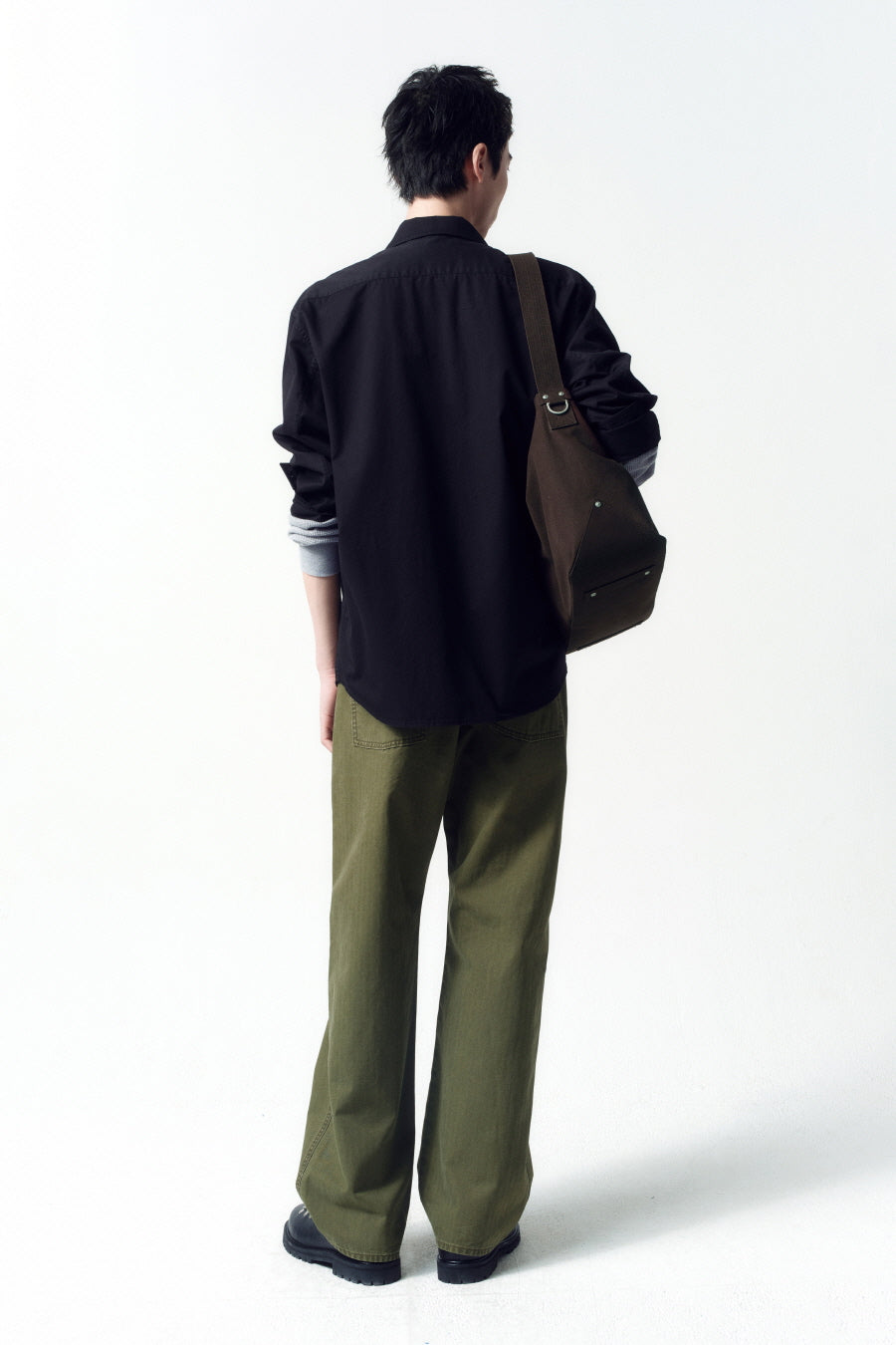 Insilence - Washed Cotton CPO Shirt (Washed Black) product image 6 | TRAB K-Fashion Australia