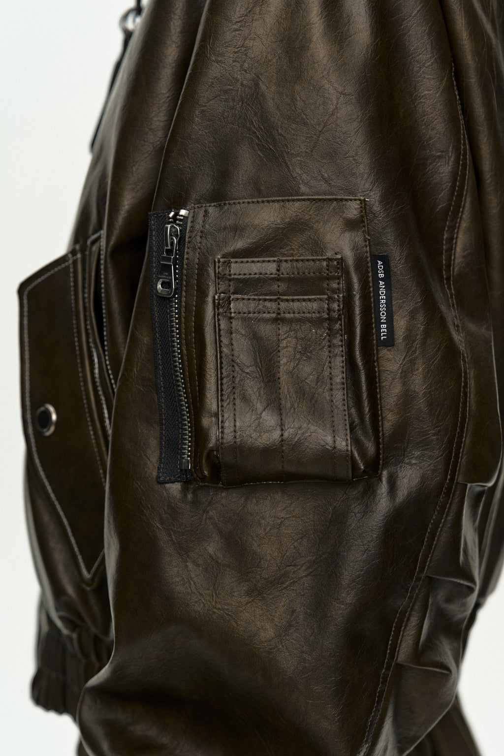 Andersson Bell - Knit-Collar Ma-1 Bomber Jacket (Khaki) product image 7 | TRAB K-Fashion Australia