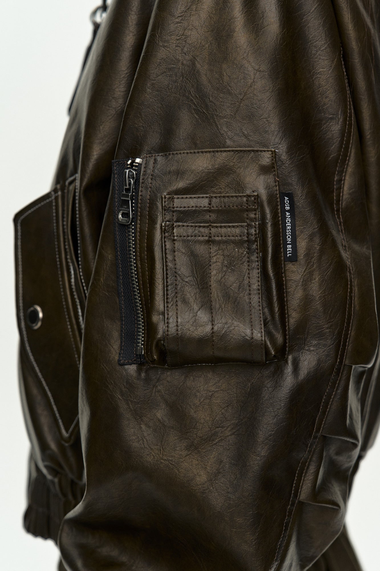 Andersson Bell - Knit-Collar Ma-1 Bomber Jacket (Khaki) product image 7 | TRAB K-Fashion Australia