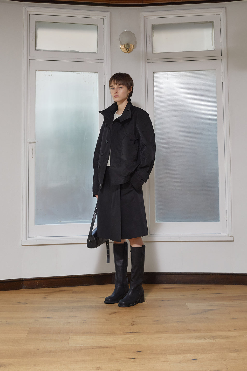 Matin Kim - Trench Bomber Jumper (Black) product image 14 | TRAB K-Fashion Australia