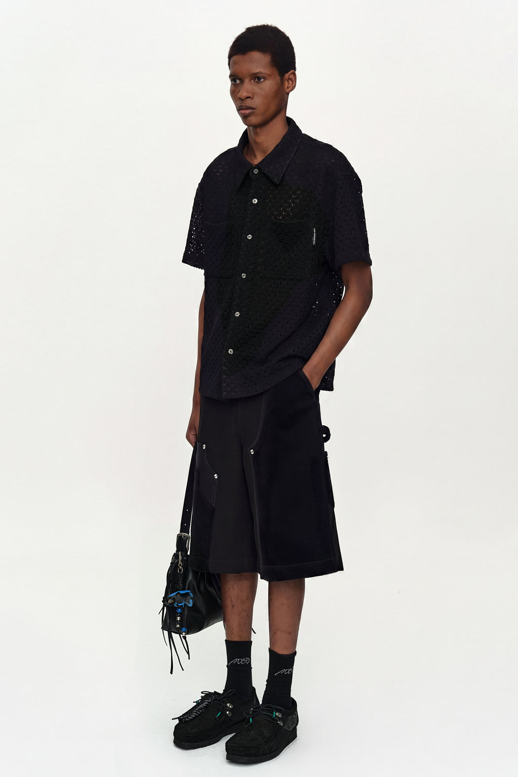 Andersson Bell - Tres Sheer Knitted Shirt (Black) product image 3 | TRAB K-Fashion Australia
