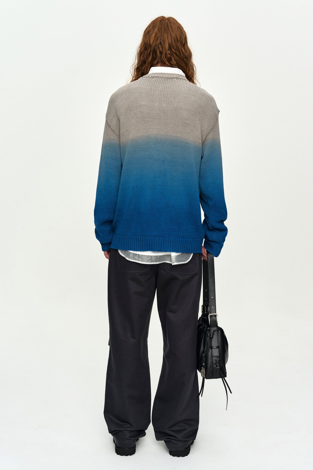 Andersson Bell - Gradient Henry-Neck Sweater (Beige/Blue) product image 3 | TRAB K-Fashion Australia