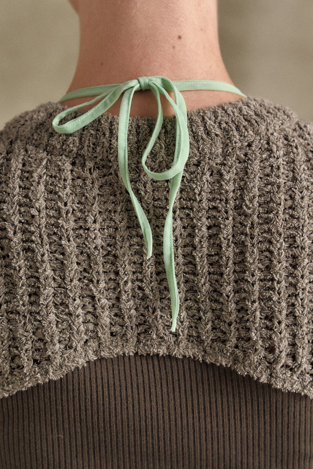 Andersson Bell - Cut-Out Combination Knit Top (Beige) product image 6 | TRAB K-Fashion Australia