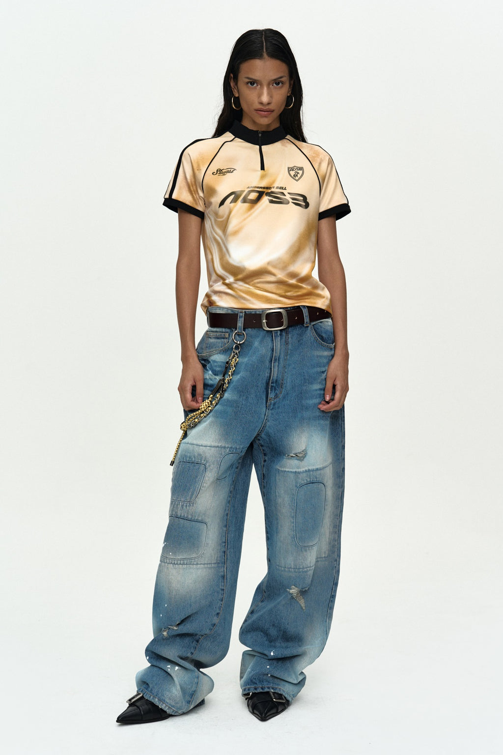 Andersson Bell - Repair Loose-Fit Jeans (Blue) product image 1 | TRAB K-Fashion Australia