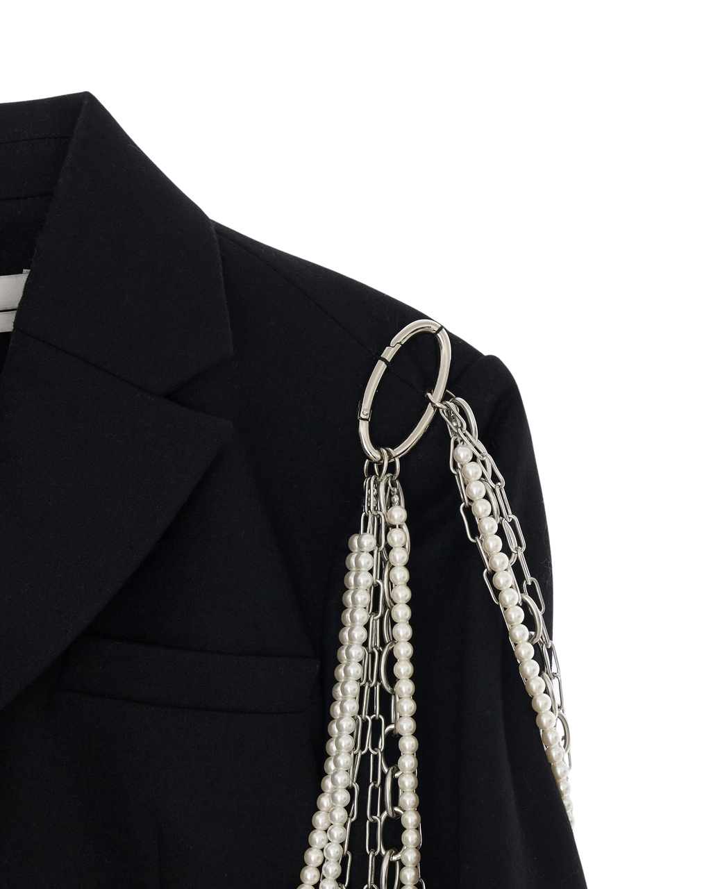 Kimhe Kim - Detachable Pearl Chain Single Jacket (Black) product image 8 | TRAB K-Fashion Australia