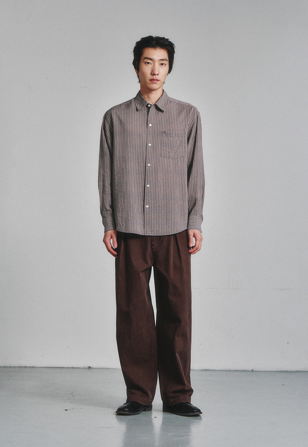 Art if acts - Wrinkle Rayon Shirt (Wood/Cream) product image 2 | TRAB K-Fashion Australia