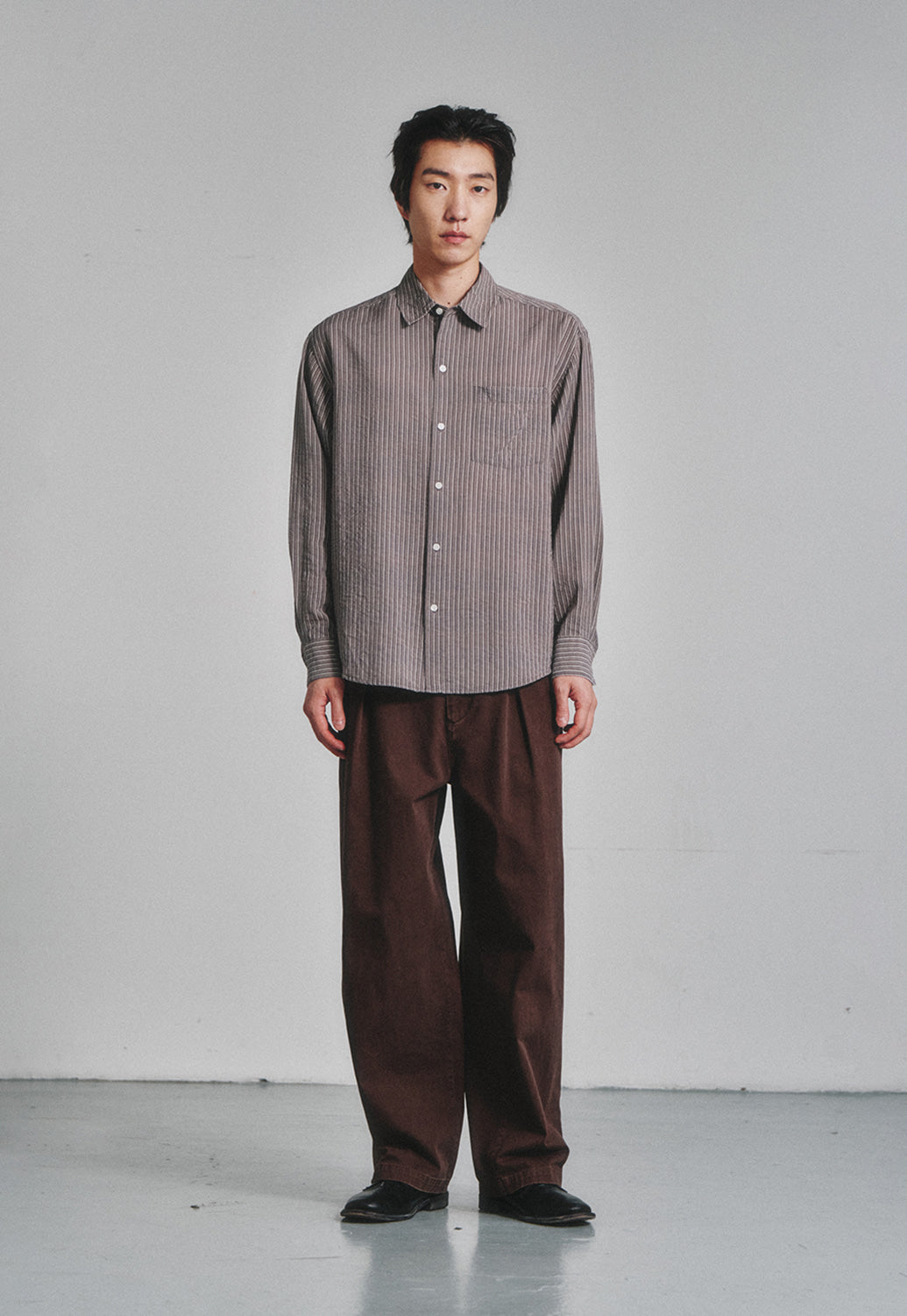 Art if acts - Wrinkle Rayon Shirt (Wood/Cream) product image 2 | TRAB K-Fashion Australia
