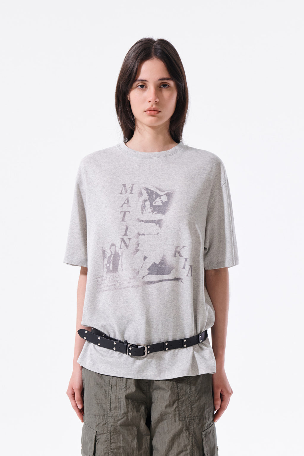 Matin Kim - Portrait Graffiti Logo Top (Light Grey) product image 5 | TRAB K-Fashion Australia