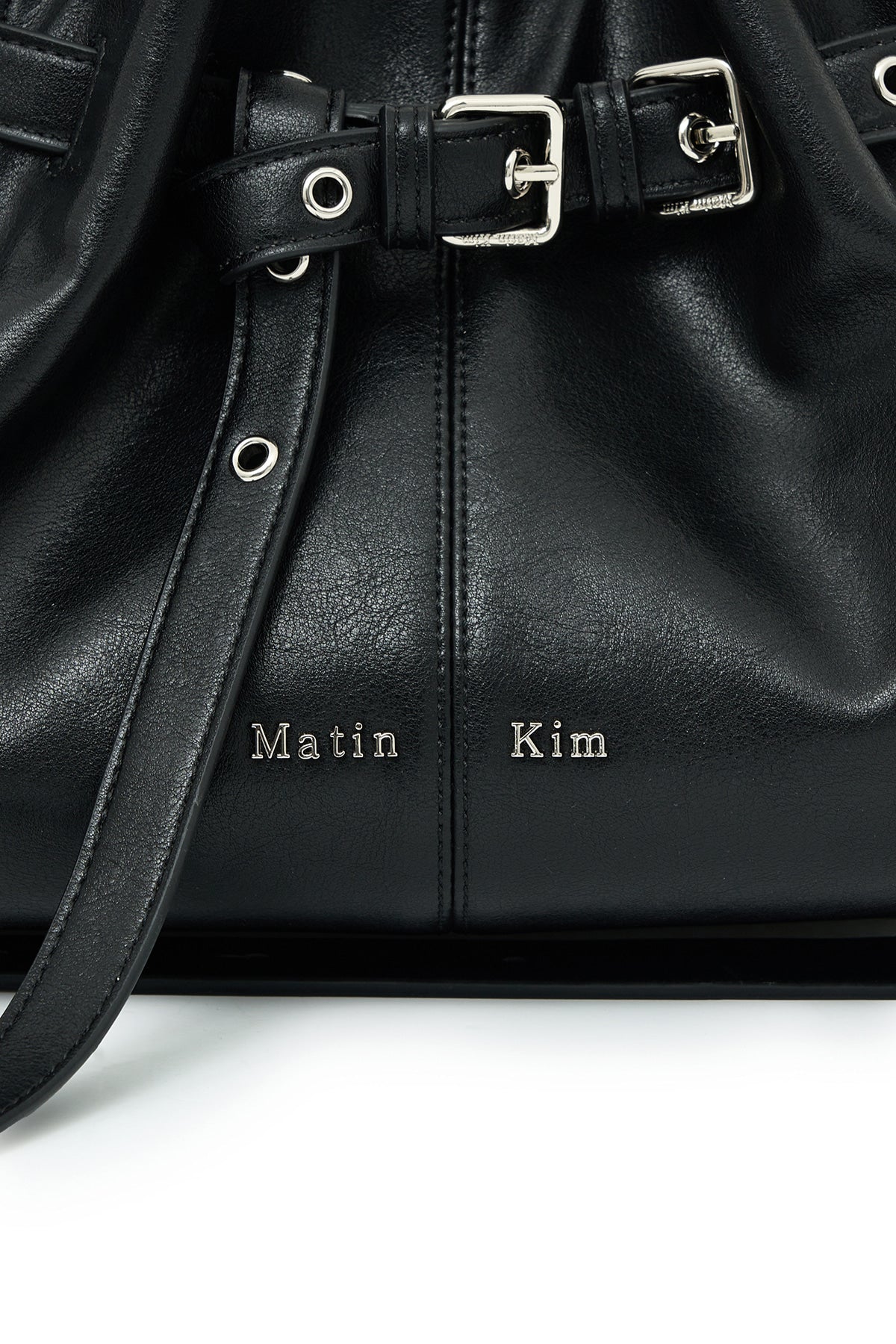 Matin Kim - Belted Volunn Small Bucket Bag (Black) product image 4 | TRAB K-Fashion Australia