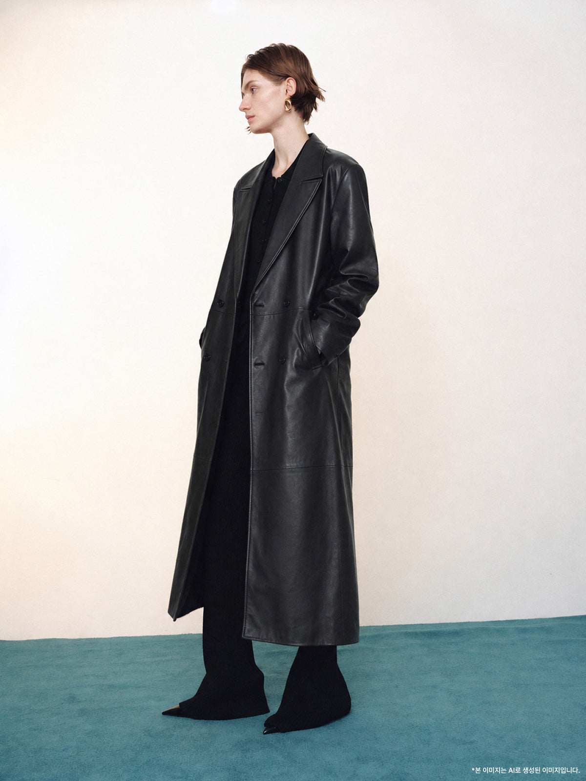 Tonywack - Nappa Leather Double-Breasted Coat (Black) product image 9 | TRAB K-Fashion Australia