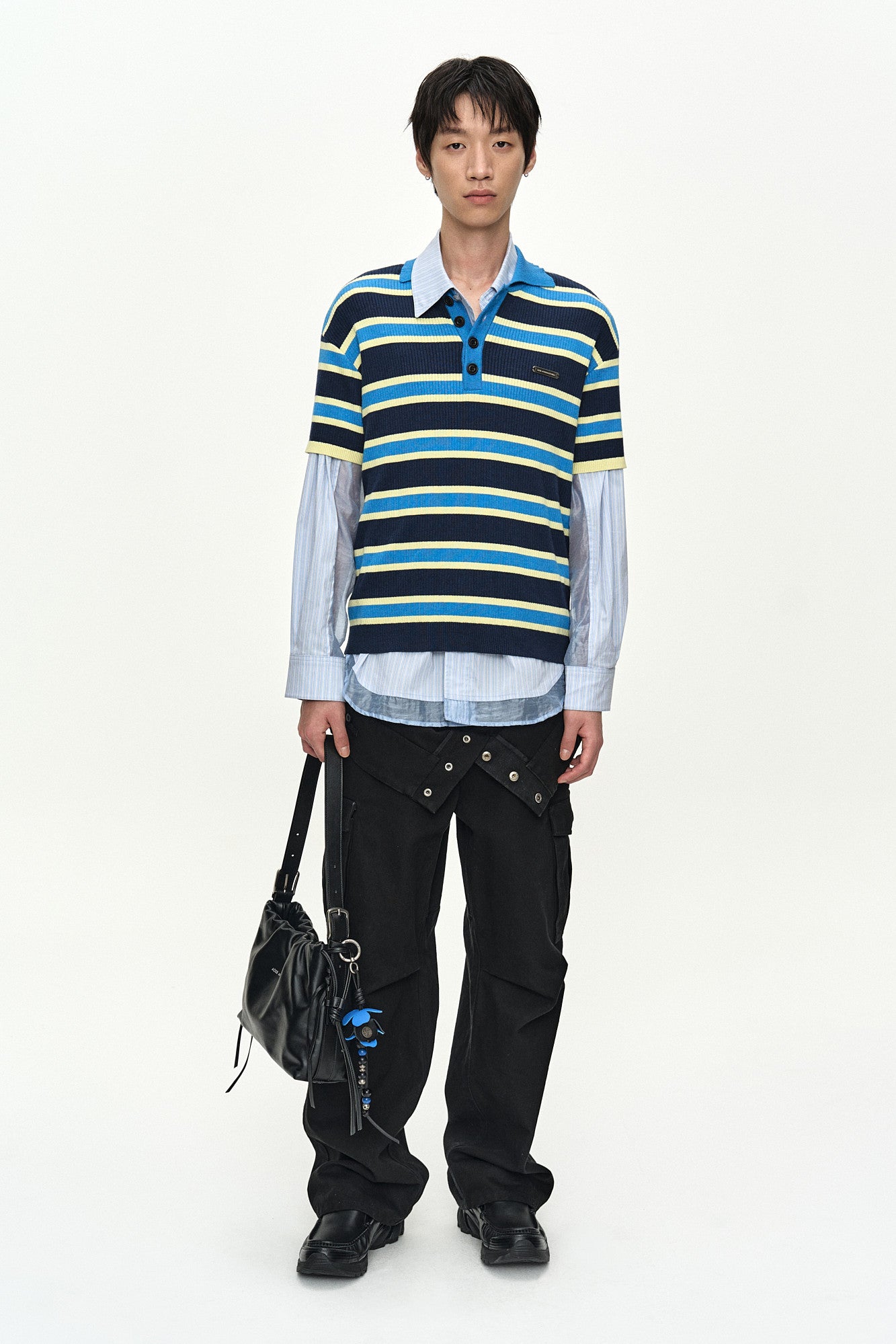 Andersson Bell - Brad Stripe Polo Sweater (Blue/Navy) product image 2 | TRAB K-Fashion Australia
