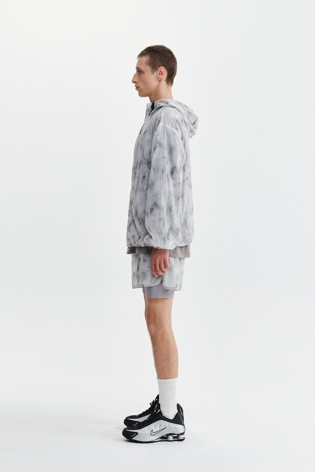 Matin Kim - Matin Pace Reflective Logo Windbreaker (Light Grey) product image 8 | TRAB K-Fashion Australia