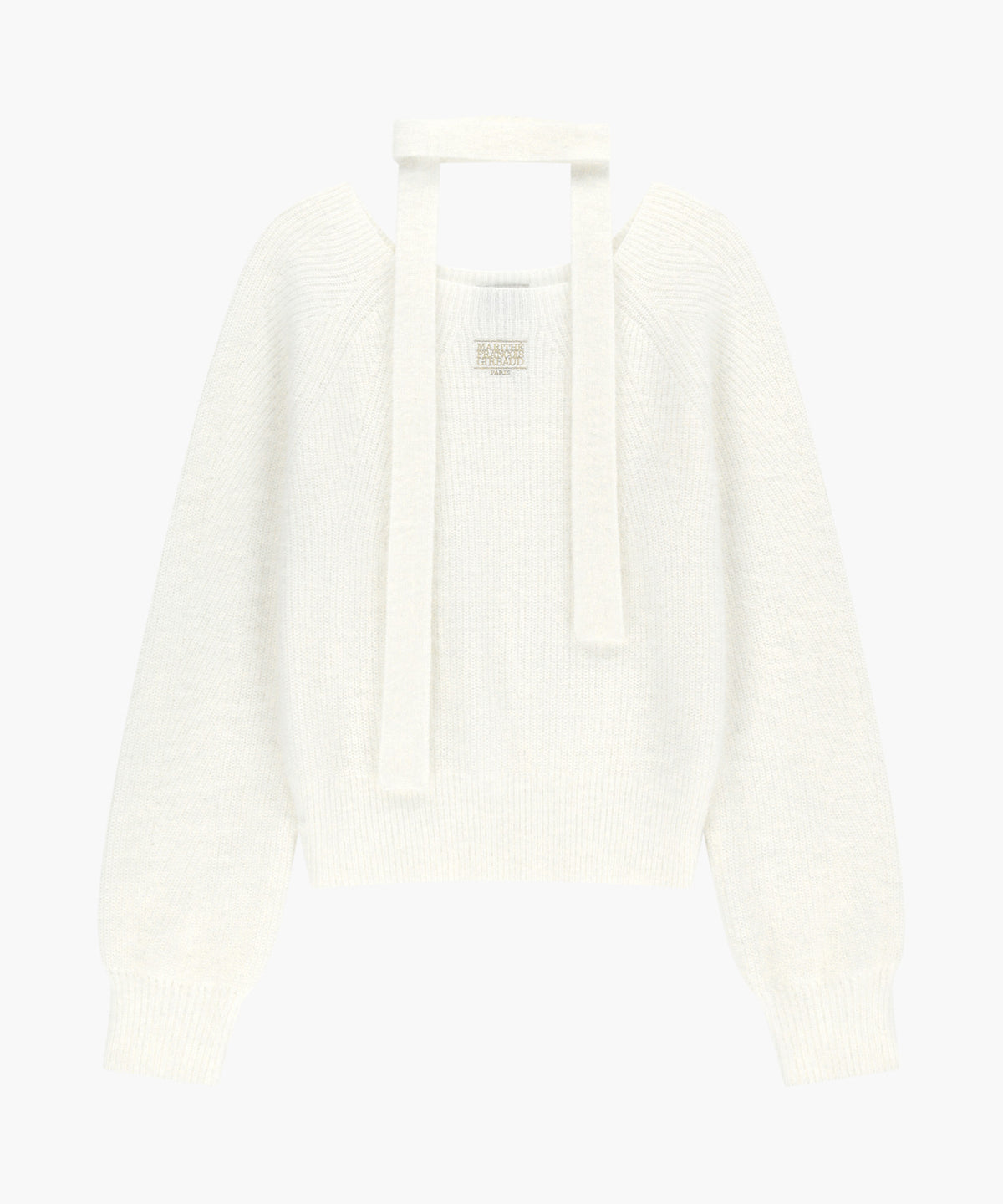 Marithe & Francois Girbaud - Premium Micro Classic Logo Angora Muffler Set Crop Knit (Ivory) product image 5 | TRAB K-Fashion Australia