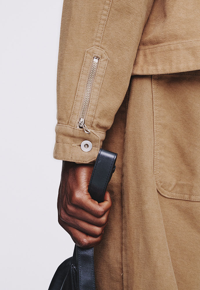 Tonywack - Garment-Washed Moleskin Zip Blouson Jacket (Washed Beige) product image 6 | TRAB K-Fashion Australia