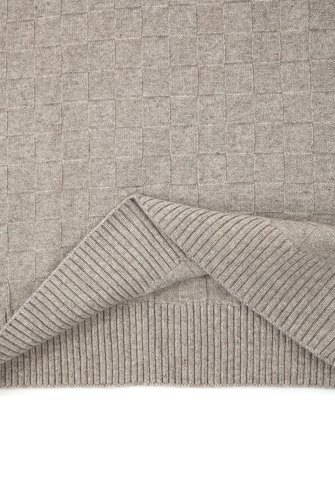 Art if acts - Checkerboard Collar Knit (Mushroom) product image 13 | TRAB K-Fashion Australia