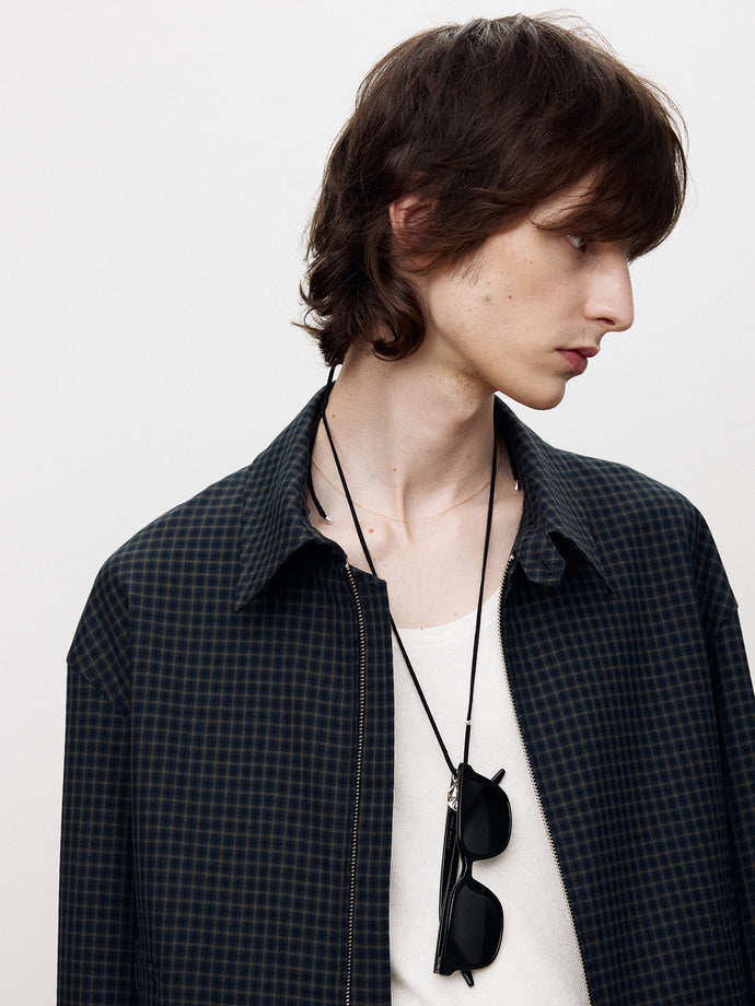 Tonywack - Checked Wool French Blouson (Navy) product image 8 | TRAB K-Fashion Australia