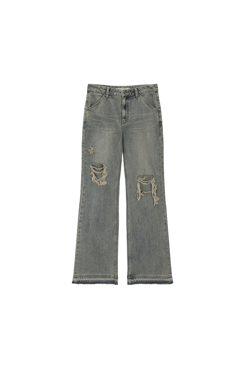 Matin Kim - Semi Boots Cut Damage Denim Pants (Blue) product image 11 | TRAB K-Fashion Australia