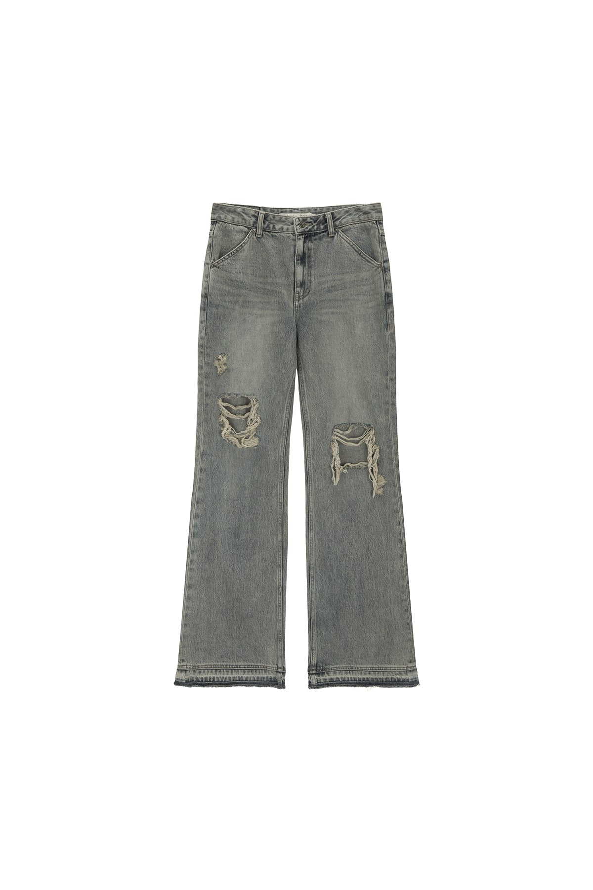 Matin Kim - Semi Boots Cut Damage Denim Pants (Blue) product image 11 | TRAB K-Fashion Australia