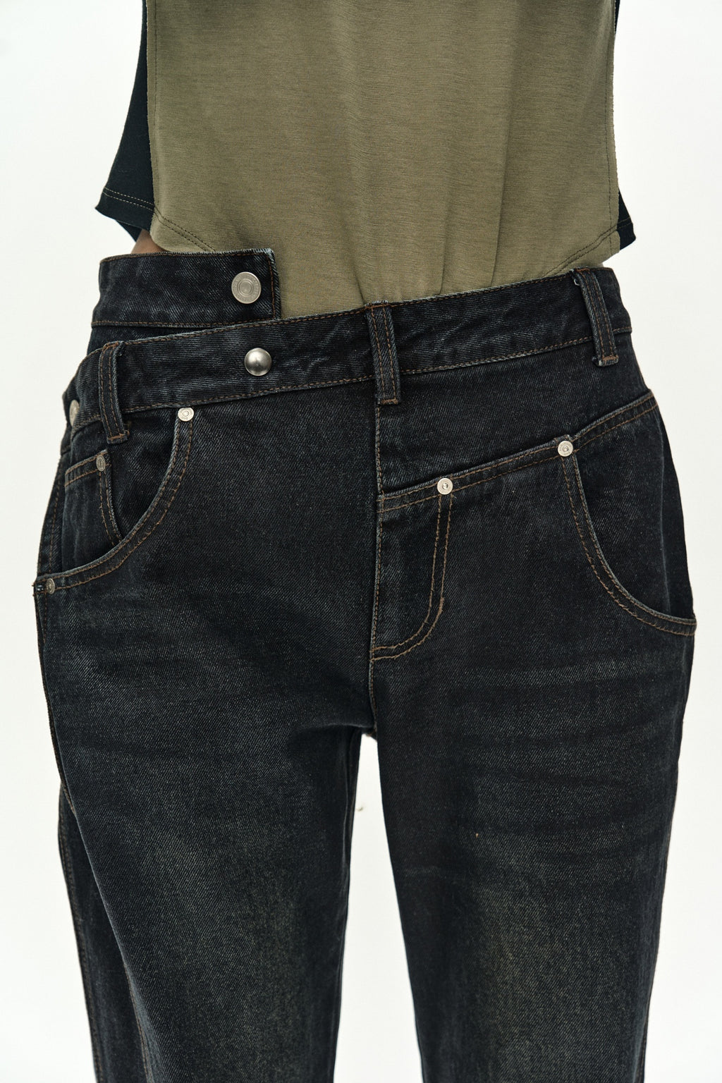Andersson Bell - Twist Fold Coated Jeans (dark Blue) (Dark Blue) product image 4 | TRAB K-Fashion Australia
