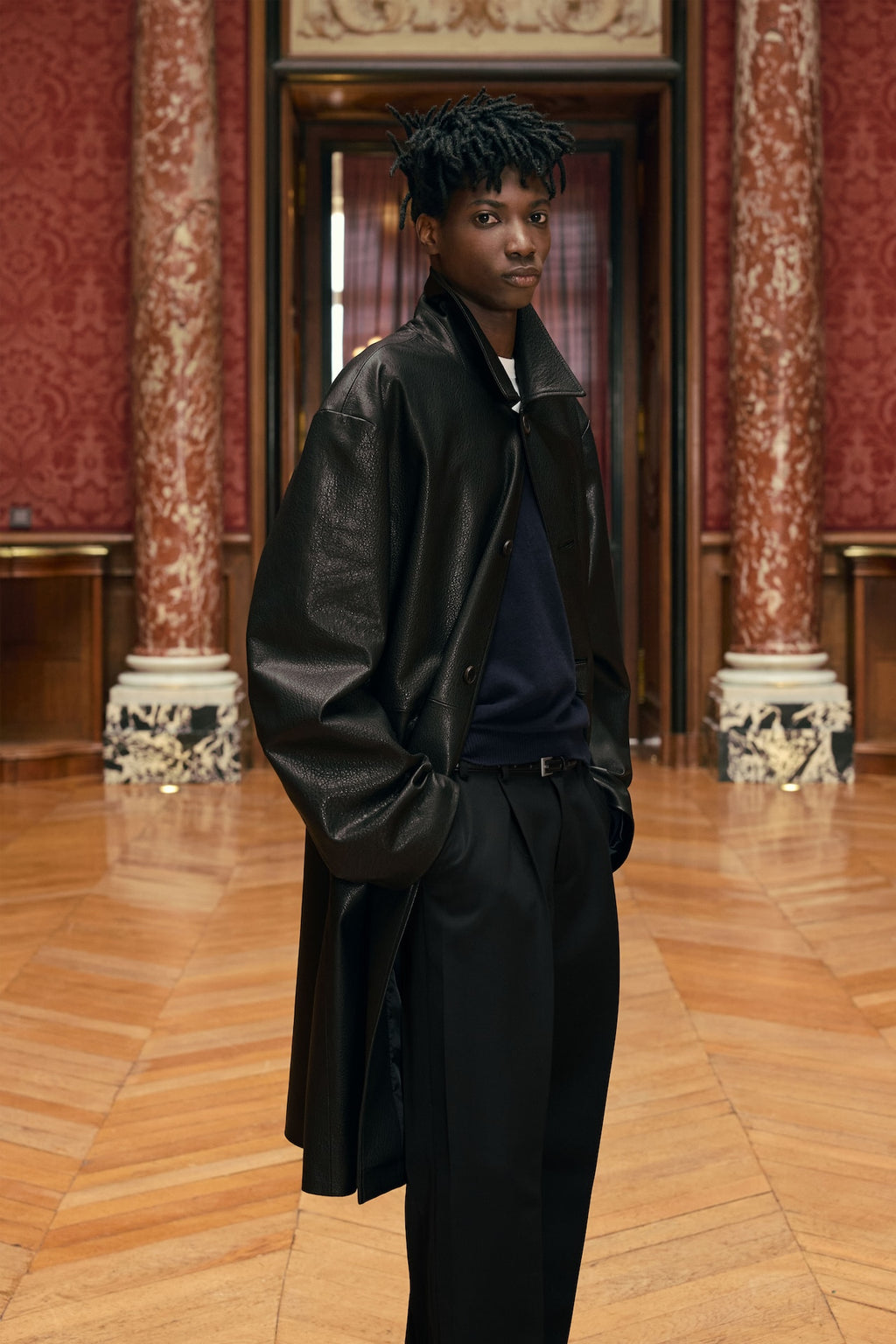 STU - Lambskin Leather Coat (Black) product image 11 | TRAB K-Fashion Australia