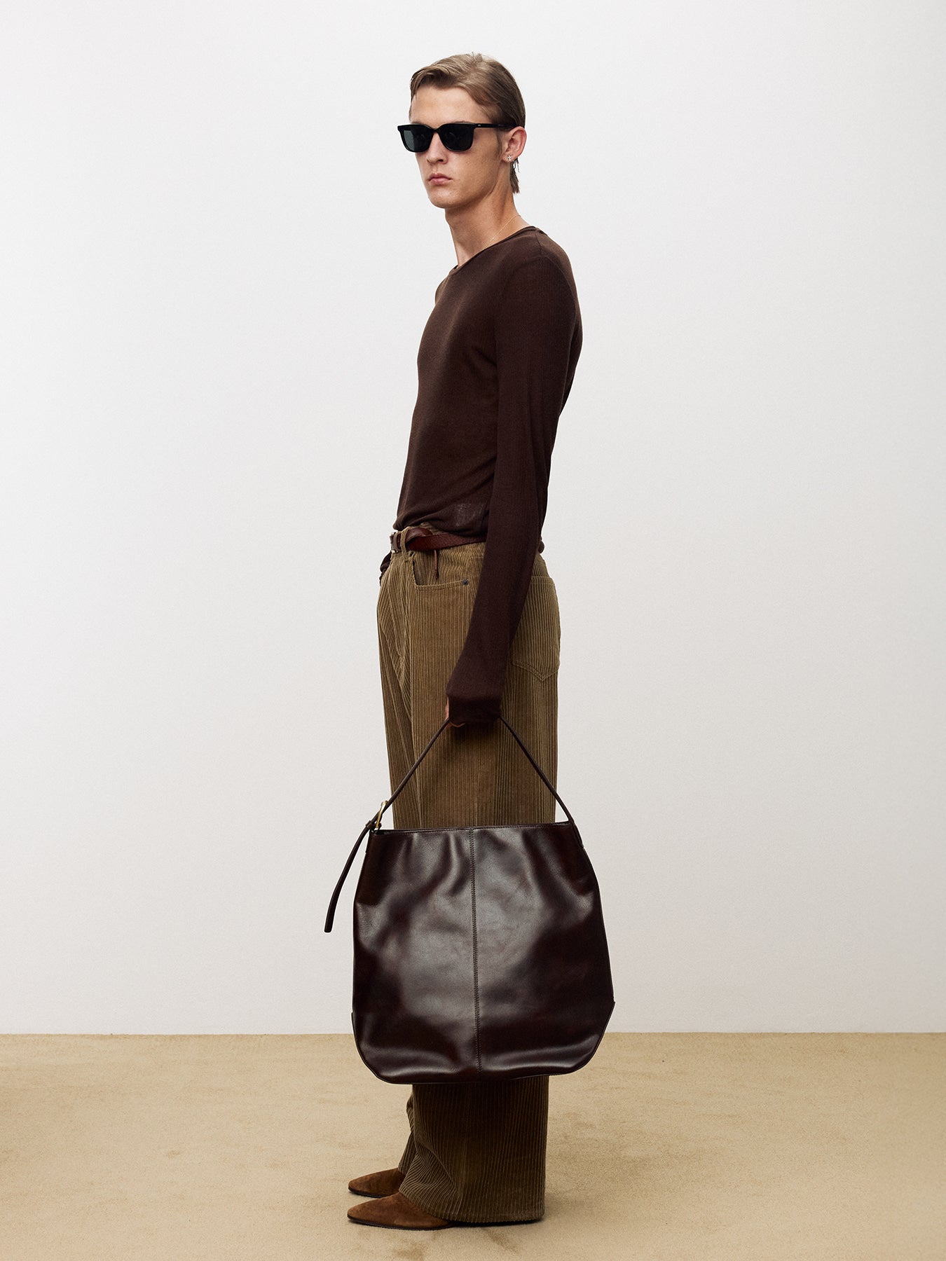 Tonywack - Sheer Wool Ribbed Knit Top (Brown) product image 2 | TRAB K-Fashion Australia