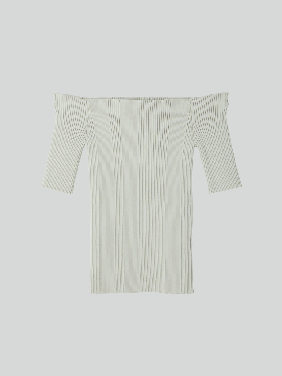 Recto - Off Shoulder Ribbed Knit Top (Ecru) product image 4 | TRAB K-Fashion Australia