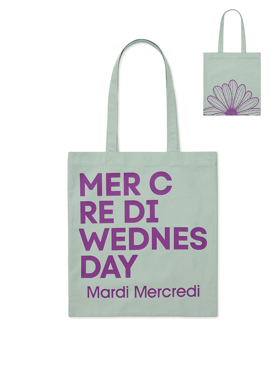 Mardi Mercredi - Canvas Bag Flower Du Mercredi (Mint Purple) product image 1 | TRAB K-Fashion Australia