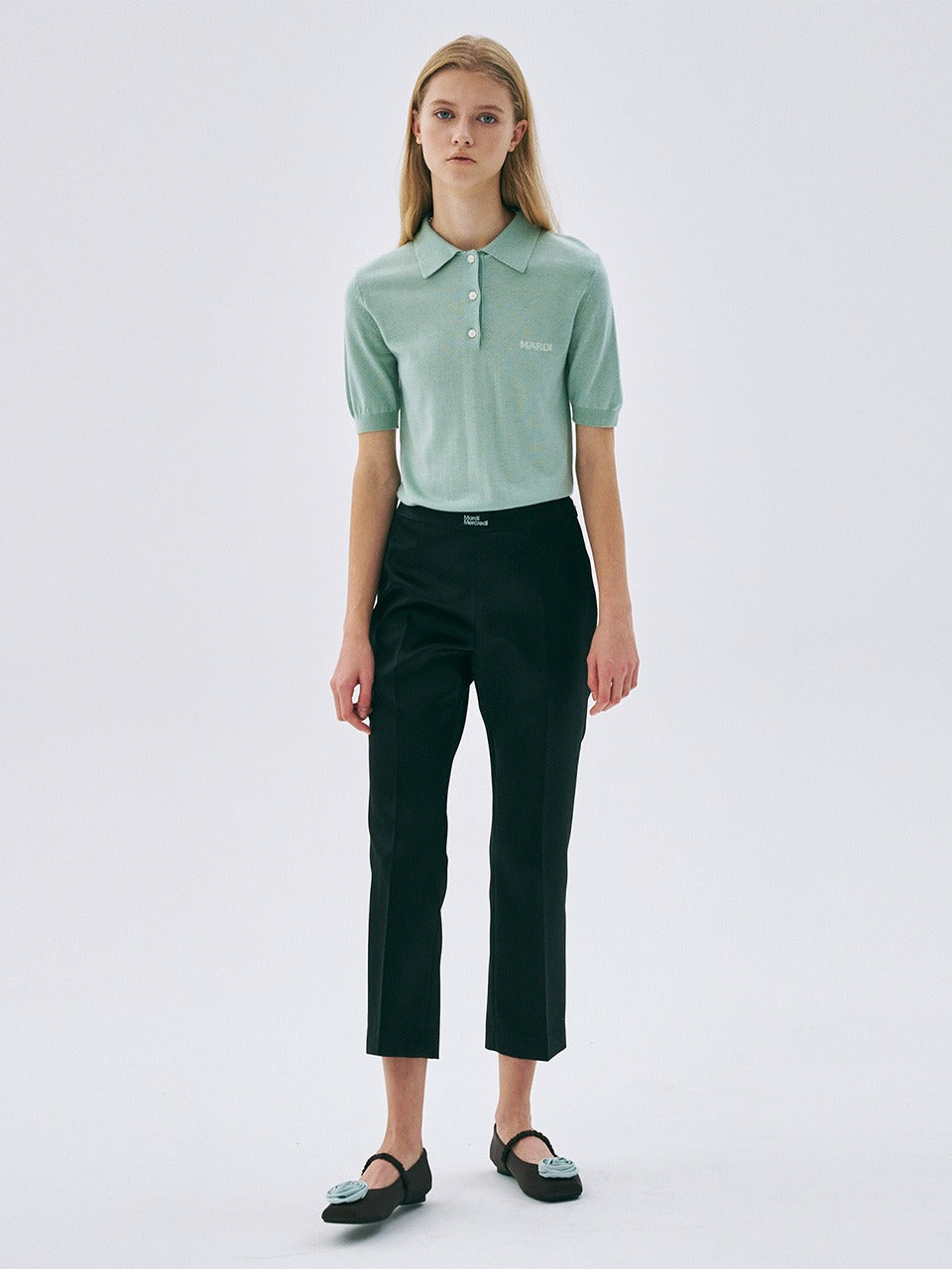 Mardi Mercredi - Satin Cropped Slimfit Pants (Black) product image 1 | TRAB K-Fashion Australia