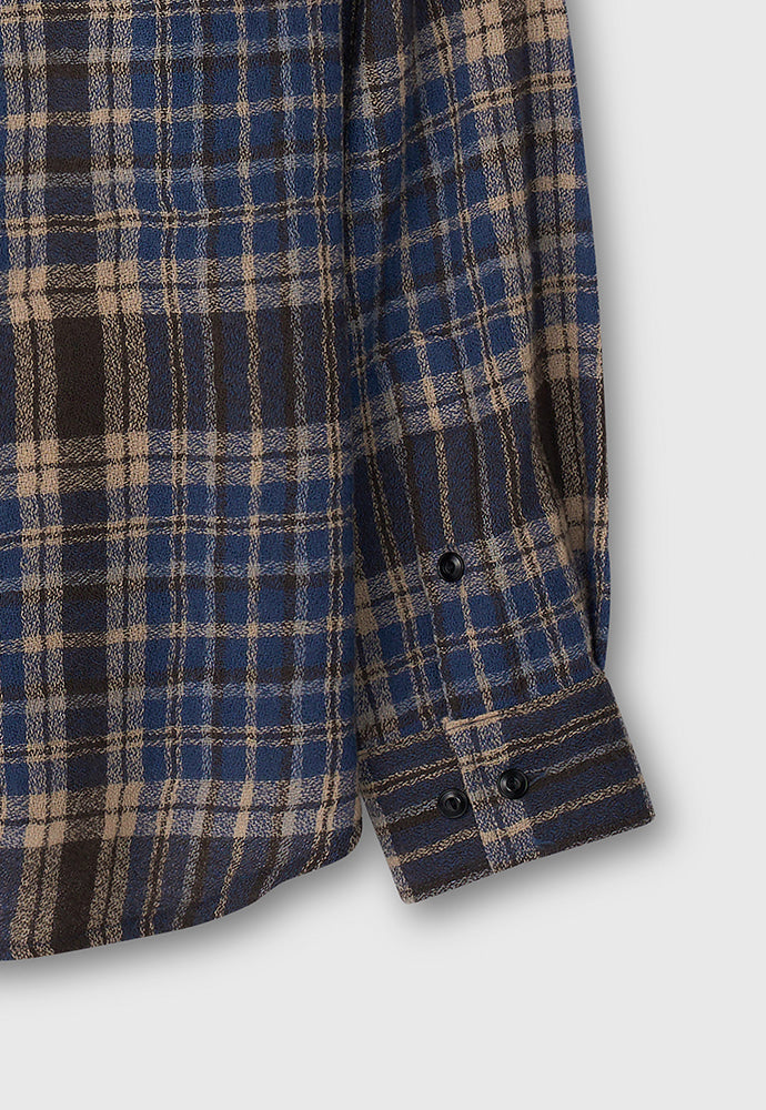 Tonywack - Light Wool Single Pocket Check Shirt (Blue) product image 12 | TRAB K-Fashion Australia