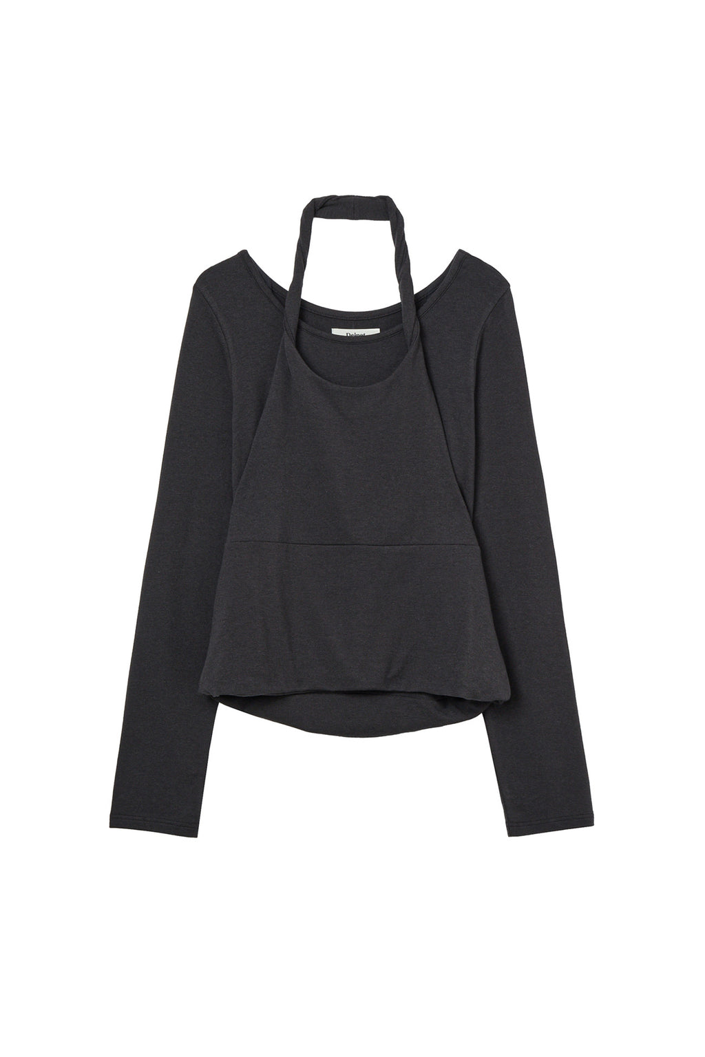Deinet - Layered Halter Neck Long Sleeve (Charcoal) product image 8 | TRAB K-Fashion Australia