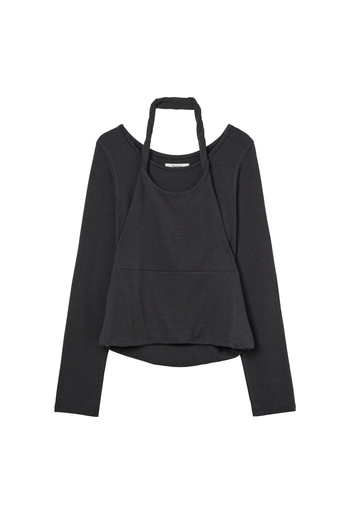 Deinet - Layered Halter Neck Long Sleeve (Charcoal) product image 8 | TRAB K-Fashion Australia