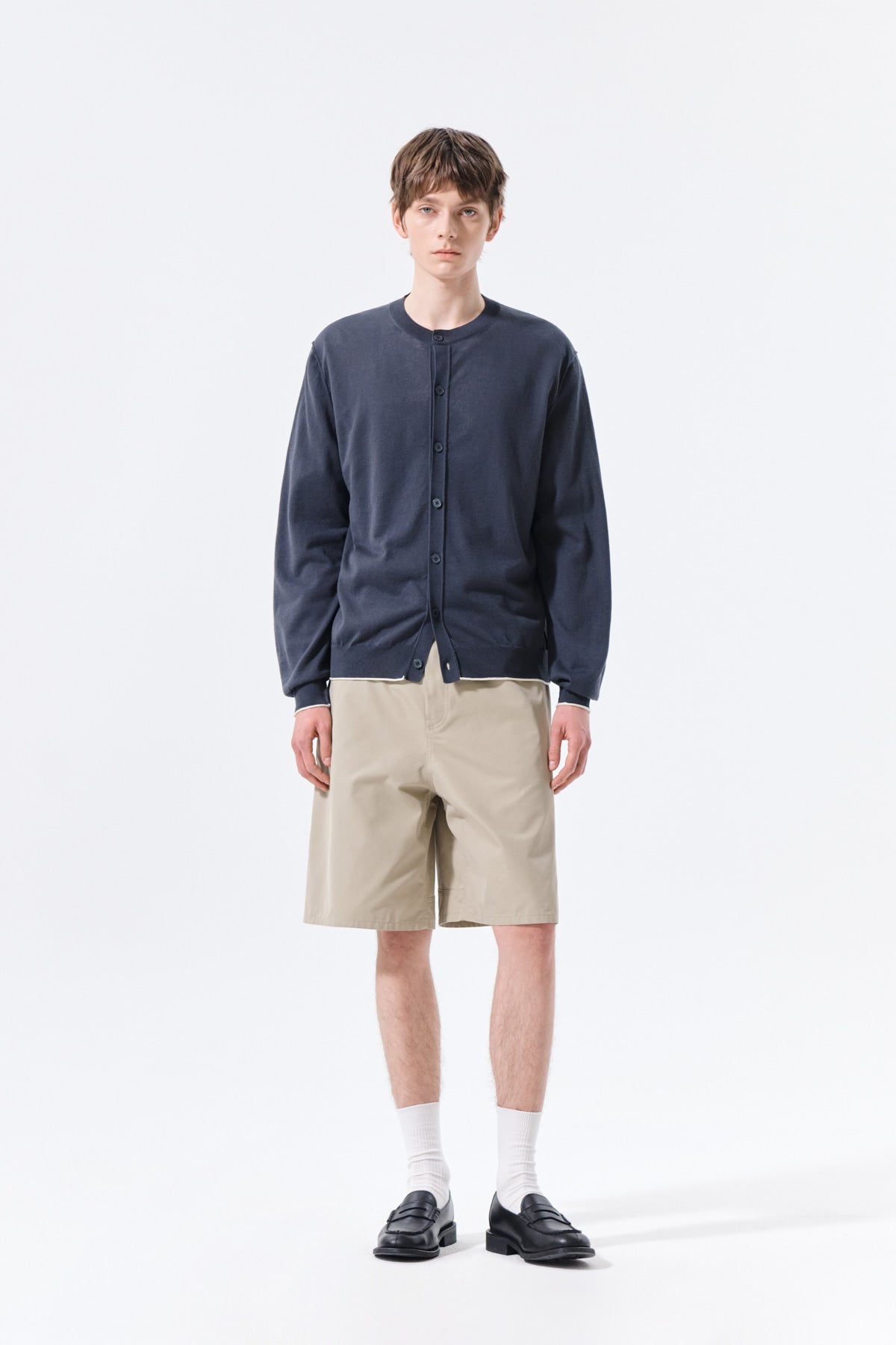 Matin Kim - Back Logo Sheer Cardigan (Charcoal) product image 9 | TRAB K-Fashion Australia