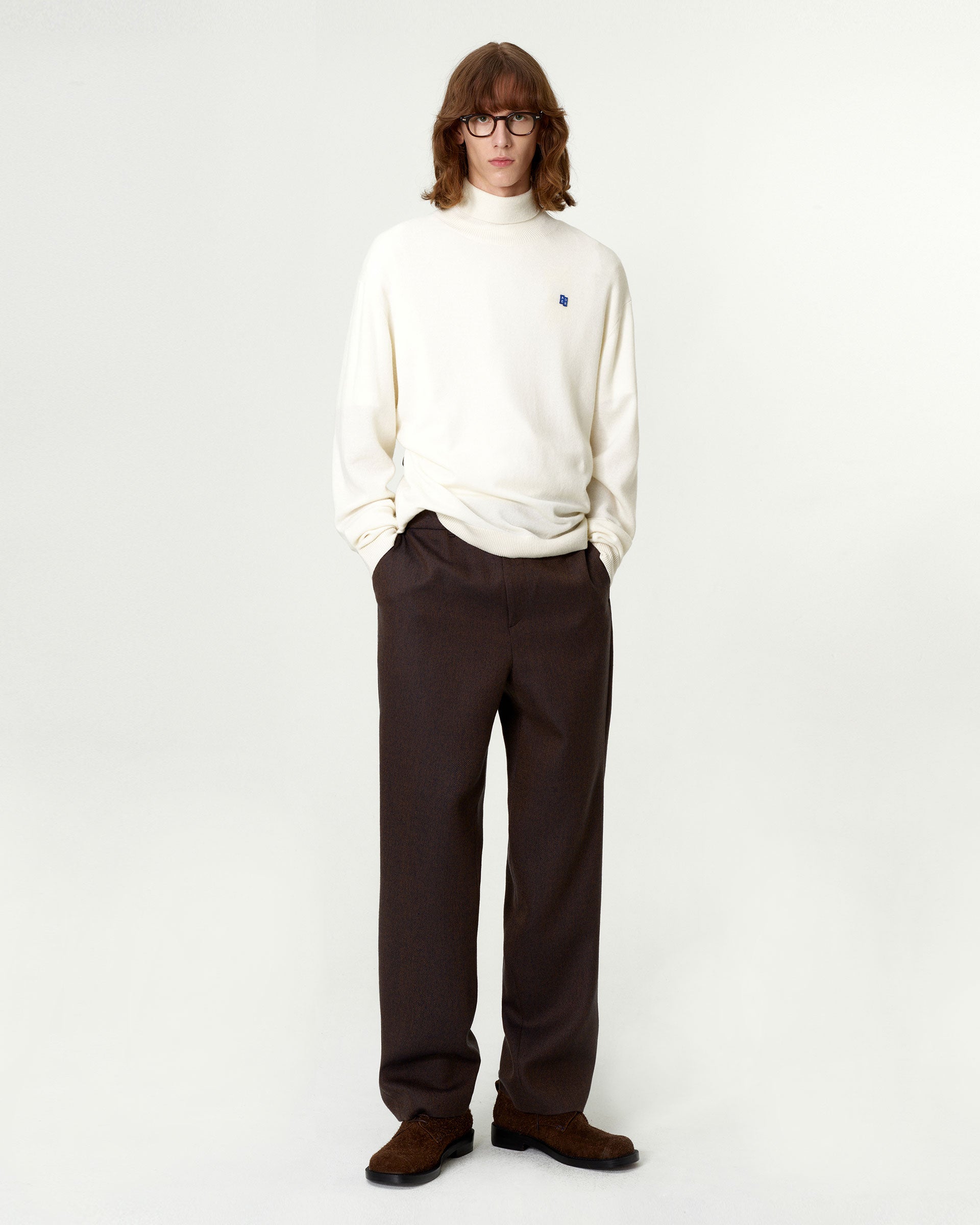 Ader Error - Sig; BL Tag turtleneck knit 01 (Ivory) product image 1 | TRAB K-Fashion Australia