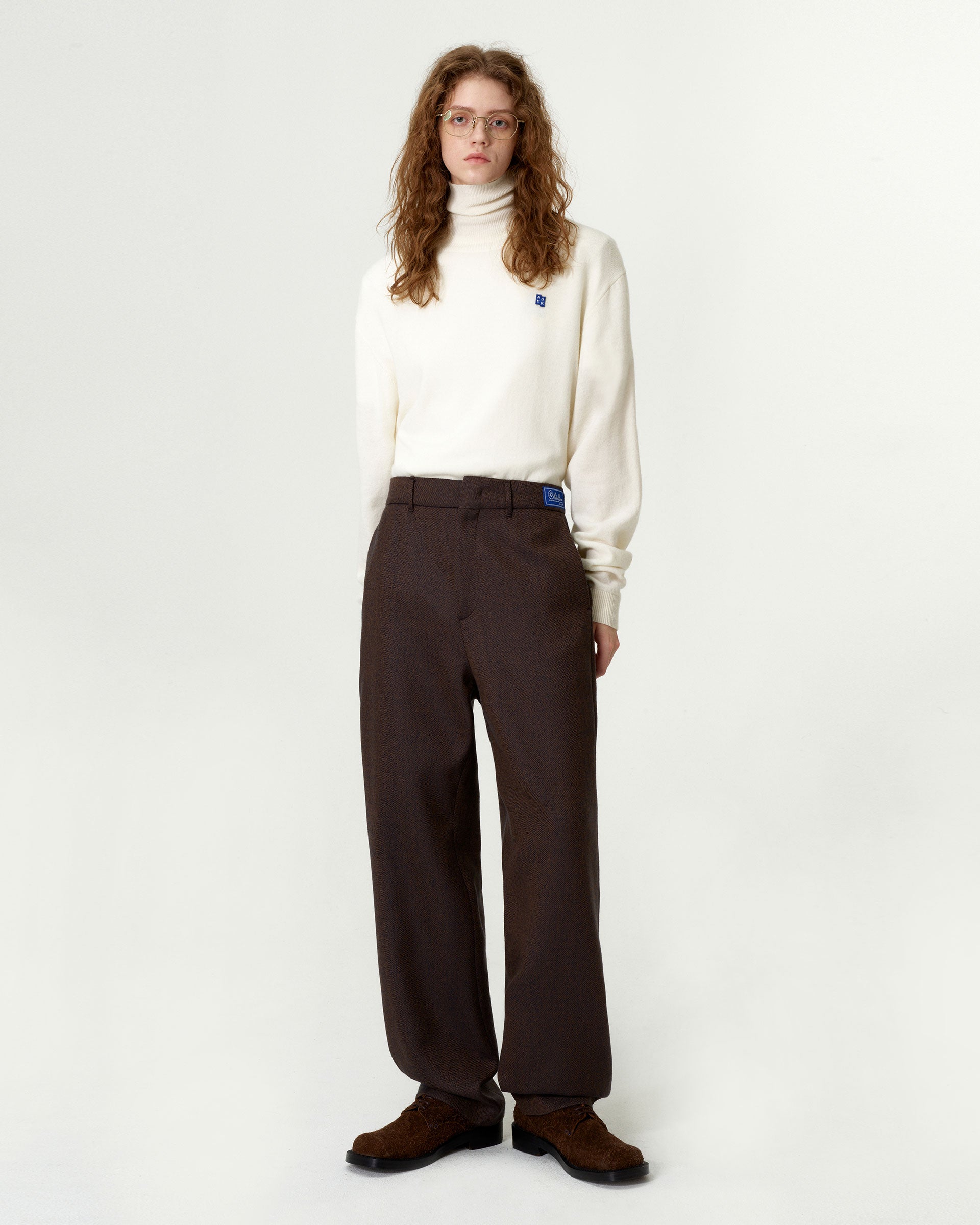 Ader Error - Sig; BL Tag turtleneck knit 01 (Ivory) product image 1 | TRAB K-Fashion Australia