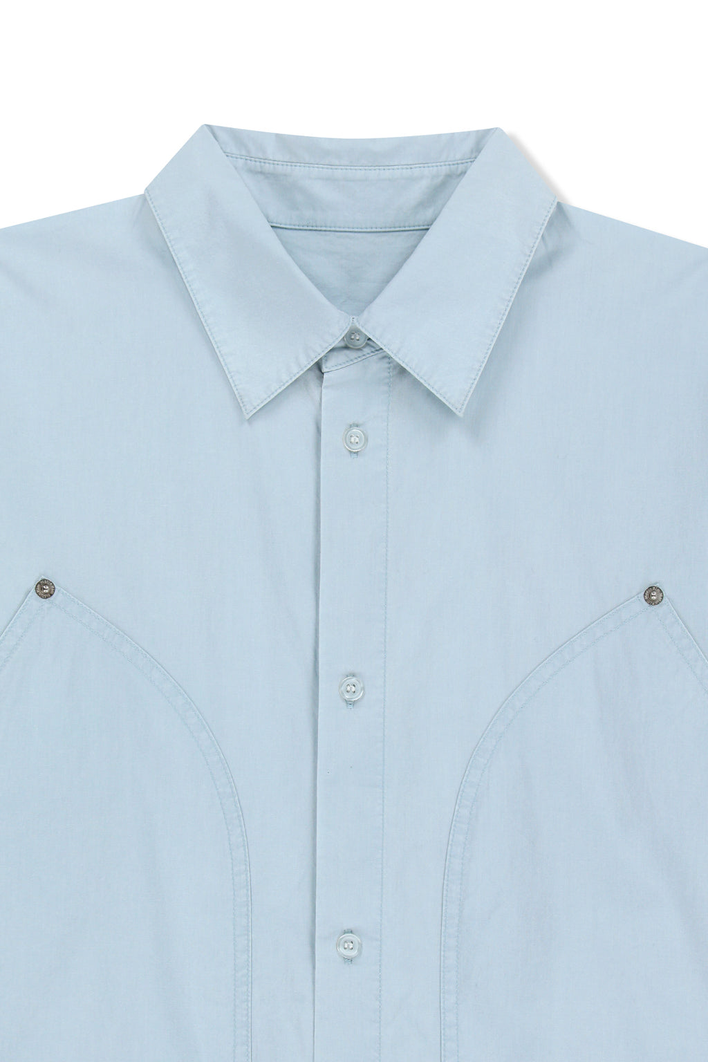 Matin Kim - Washed Cotton Drawstring Shirt (Sky) product image 3 | TRAB K-Fashion Australia