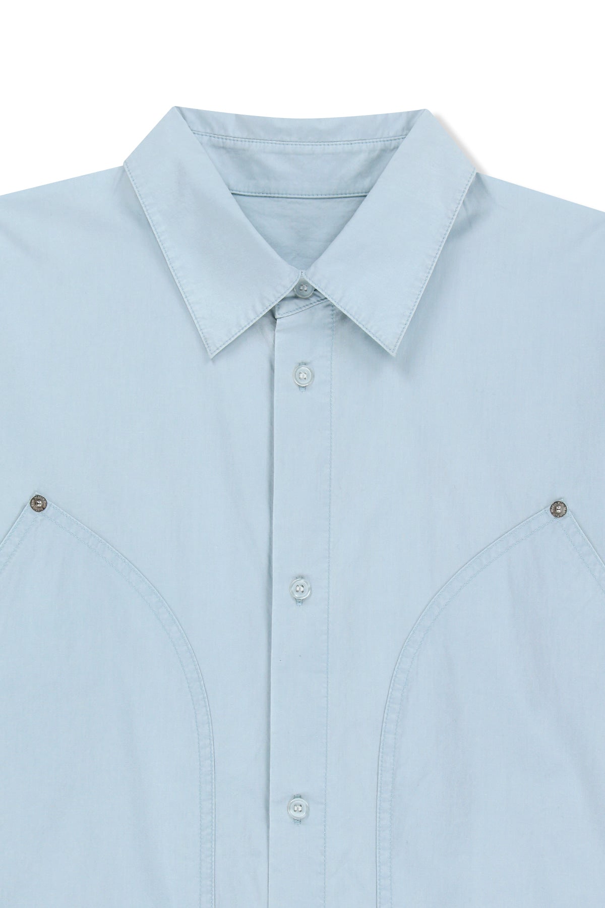 Matin Kim - Washed Cotton Drawstring Shirt (Sky) product image 3 | TRAB K-Fashion Australia