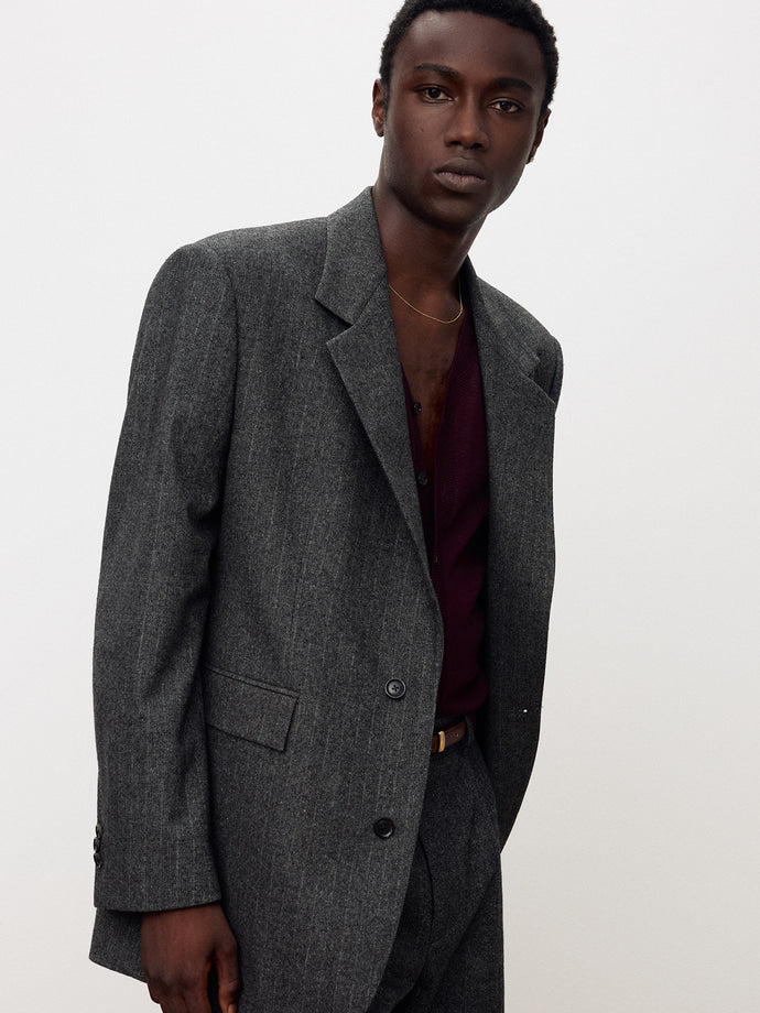 Tonywack - Herringbone Wool Relaxed Tailored Jacket (Mid-Grey Herringbone) product image 7 | TRAB K-Fashion Australia