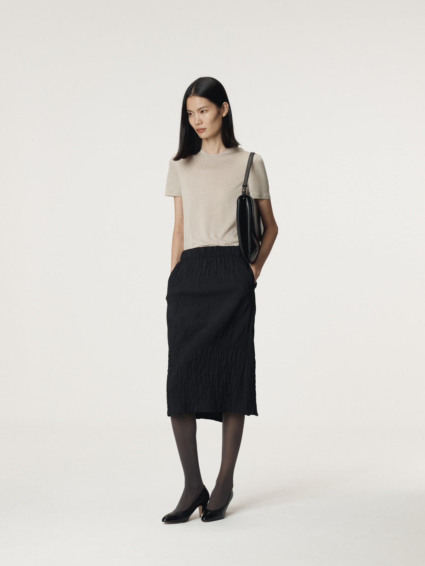Recto - Wave Jacquard Banding Skirt (Black) product image 5 | TRAB K-Fashion Australia