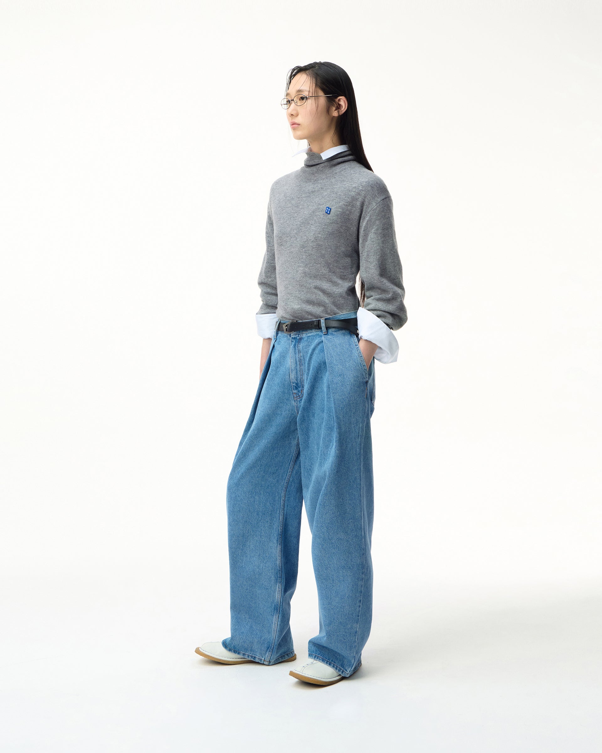 Ader Error - Sig; BL Tag turtleneck knit 01 (Gray) product image 1 | TRAB K-Fashion Australia