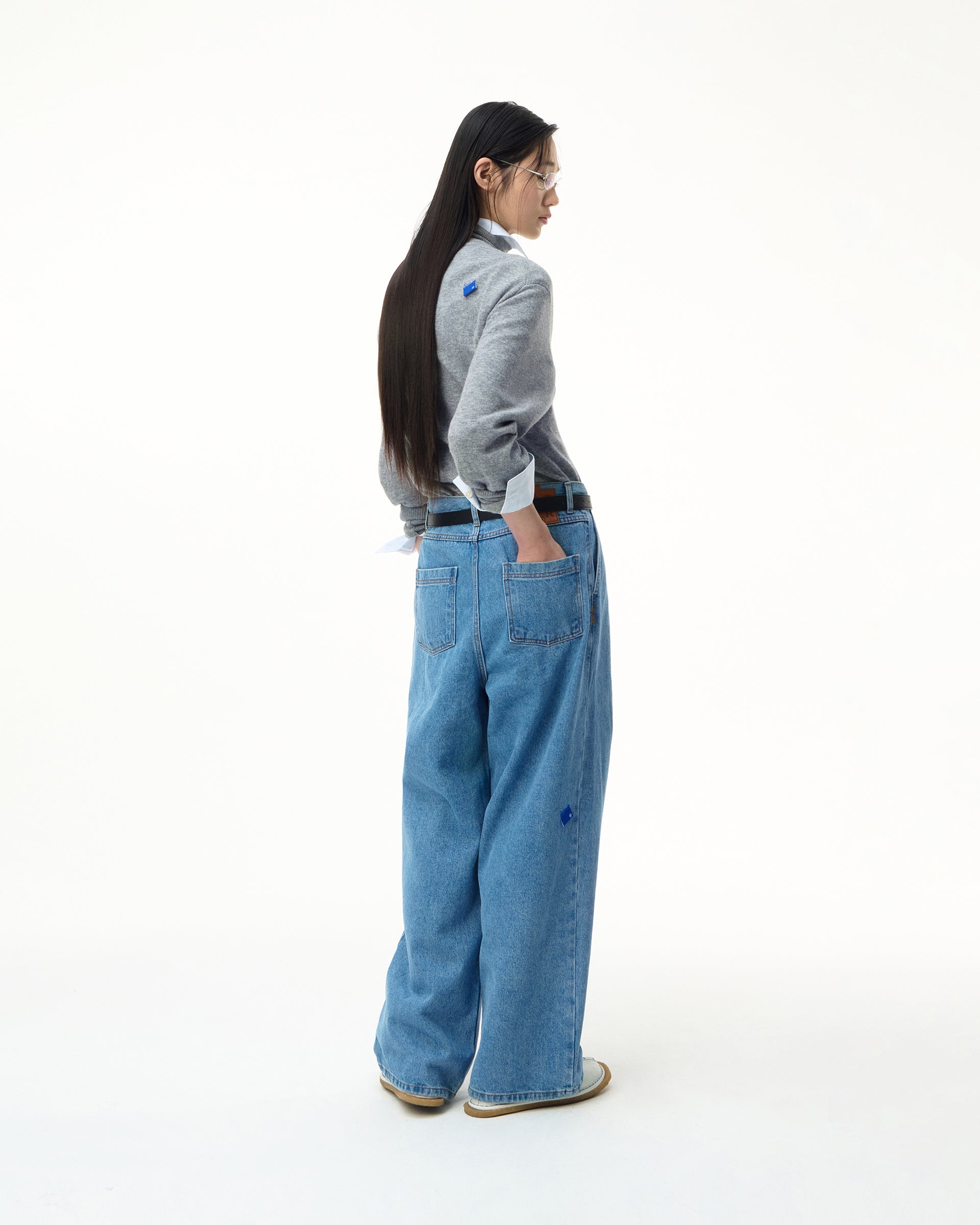 Ader Error - Sig; BL Tag turtleneck knit 01 (Gray) product image 2 | TRAB K-Fashion Australia