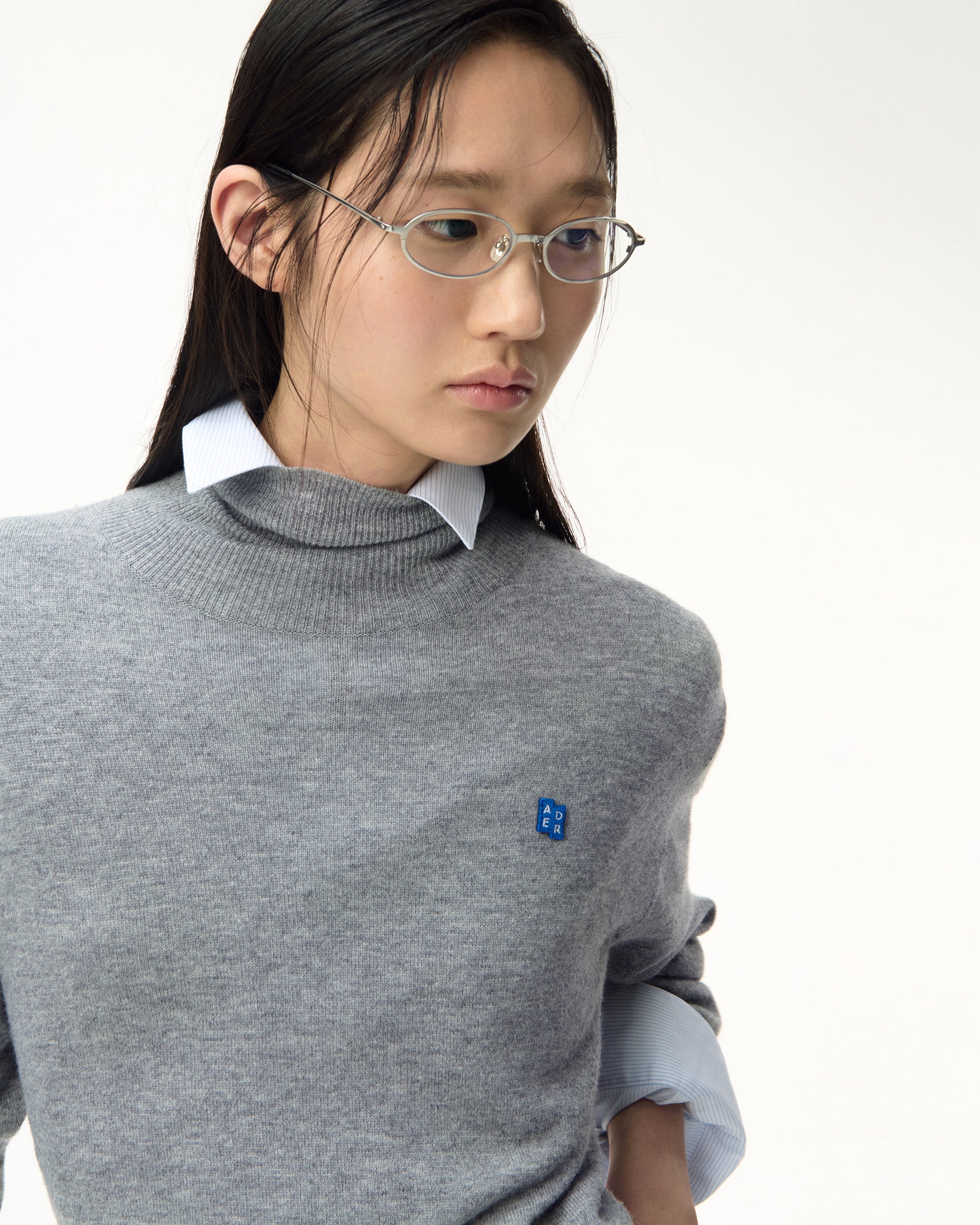 Ader Error - Sig; BL Tag turtleneck knit 01 (Gray) product image 3 | TRAB K-Fashion Australia