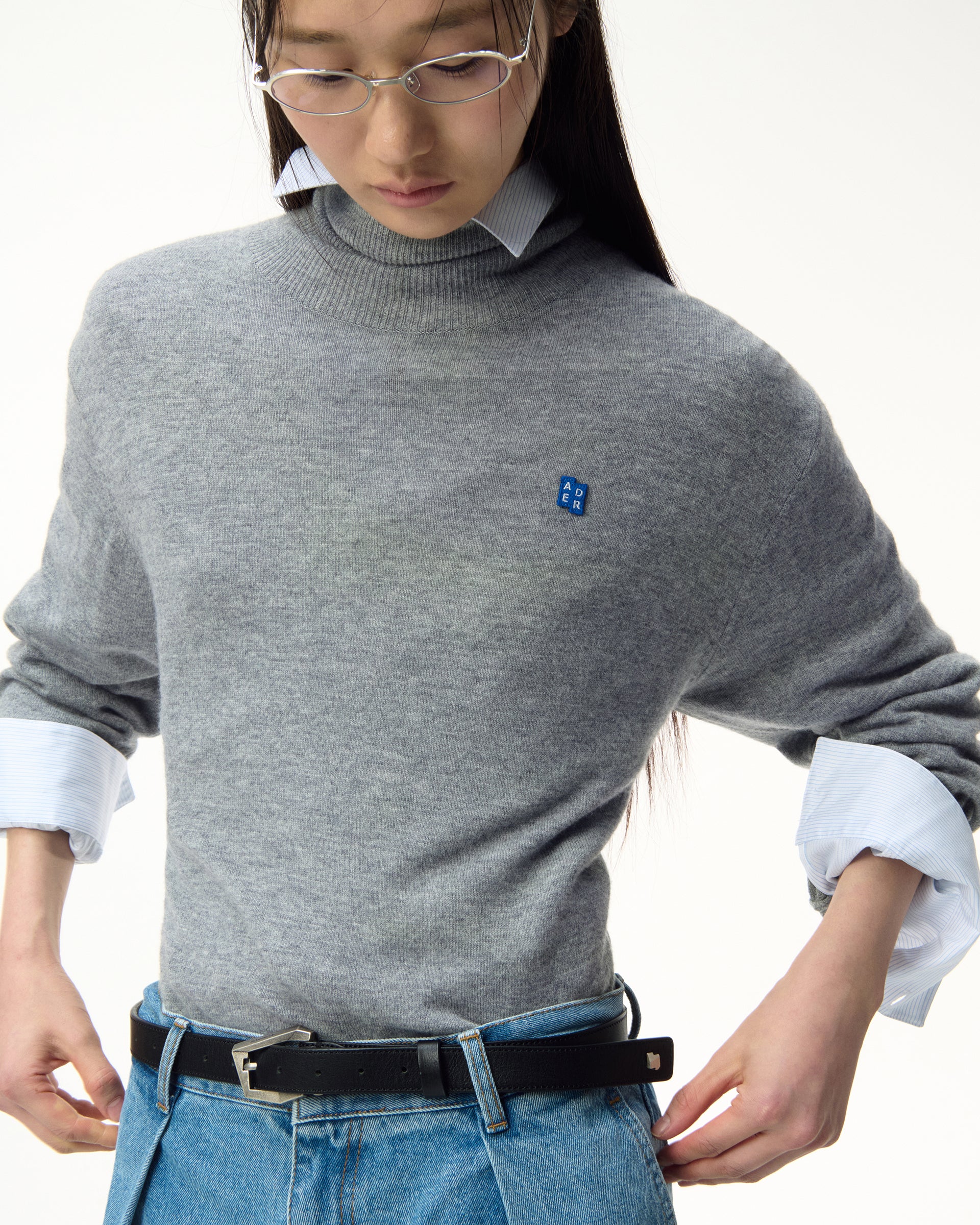 Ader Error - Sig; BL Tag turtleneck knit 01 (Gray) product image 4 | TRAB K-Fashion Australia