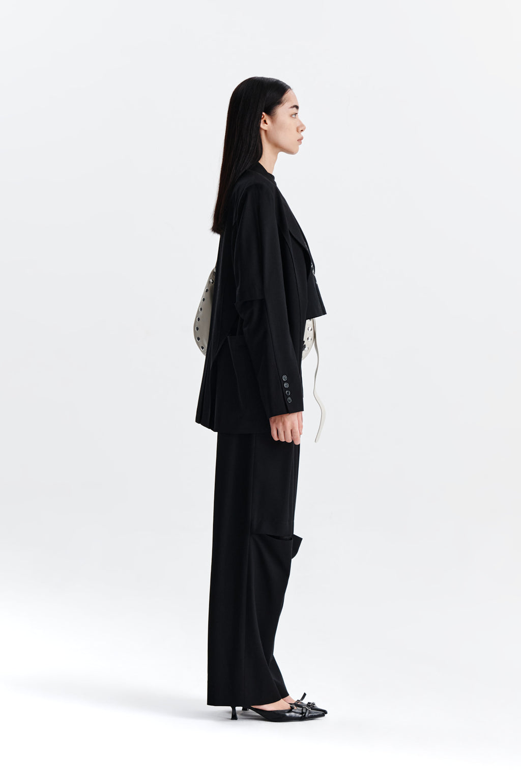 Matin Kim - Knee Cut Out Detail Trouser (Black) product image 6 | TRAB K-Fashion Australia