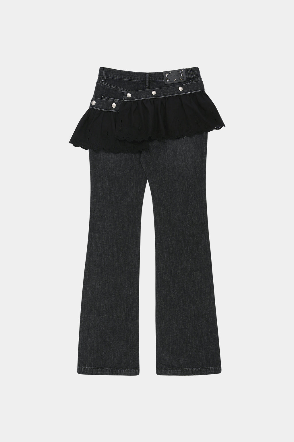 Andersson Bell - Flower Lace Attached Bootcut Jeans (Washed Black) product image 11 | TRAB K-Fashion Australia
