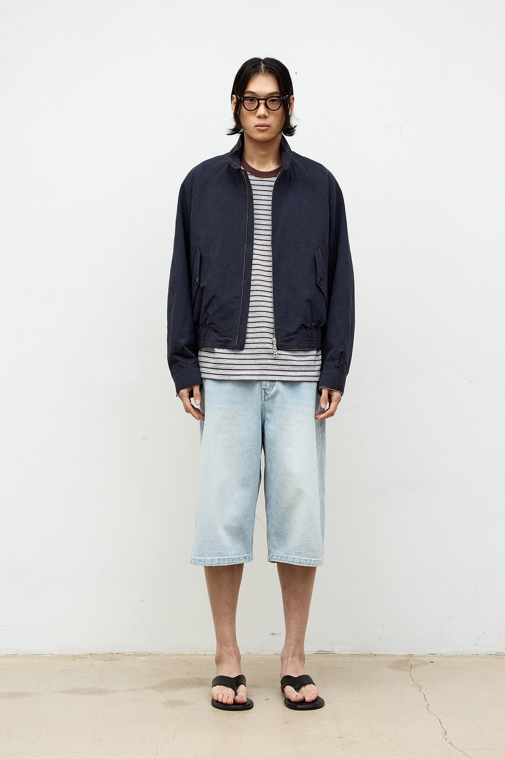 Coor - Linen Blend Harrington Jacket (Navy) product image 2 | TRAB K-Fashion Australia