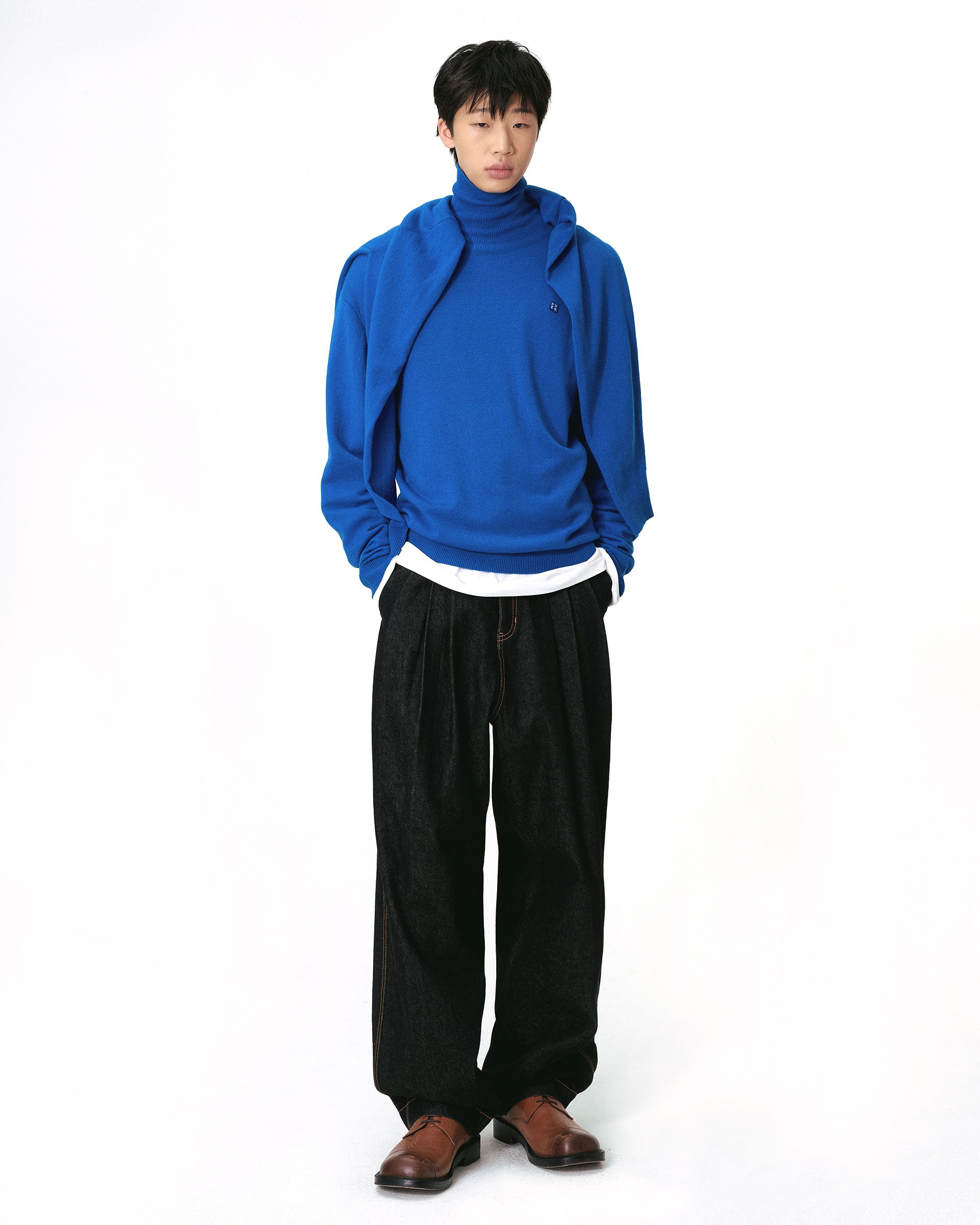 Ader Error - Sig; BL Tag turtleneck knit 01 (Z-Blue) product image 1 | TRAB K-Fashion Australia