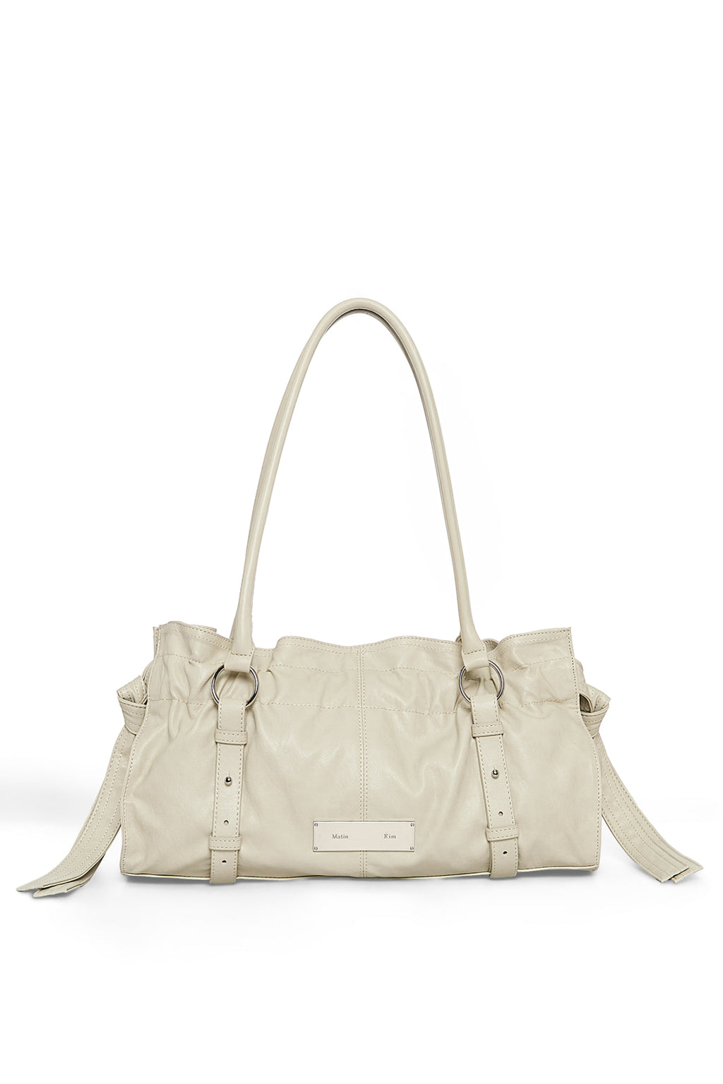 Matin Kim - [Pre-Order – Ships June 22] Shirring Tie Buckle Shoulder Bag (Beige) product image 1 | TRAB K-Fashion Australia